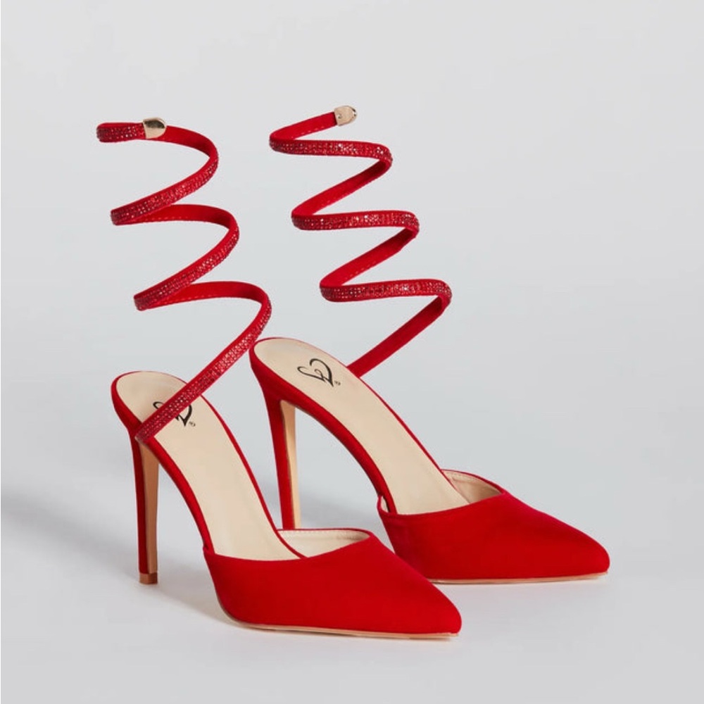 Windsor Vibrant Red Strappy Heels - Picture 3 of 6